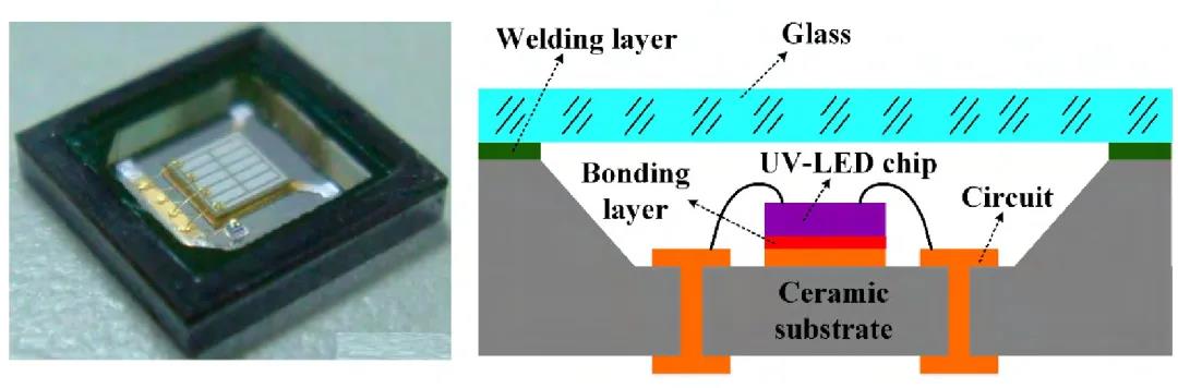 圖31 紫外LED模組及其封裝結構圖