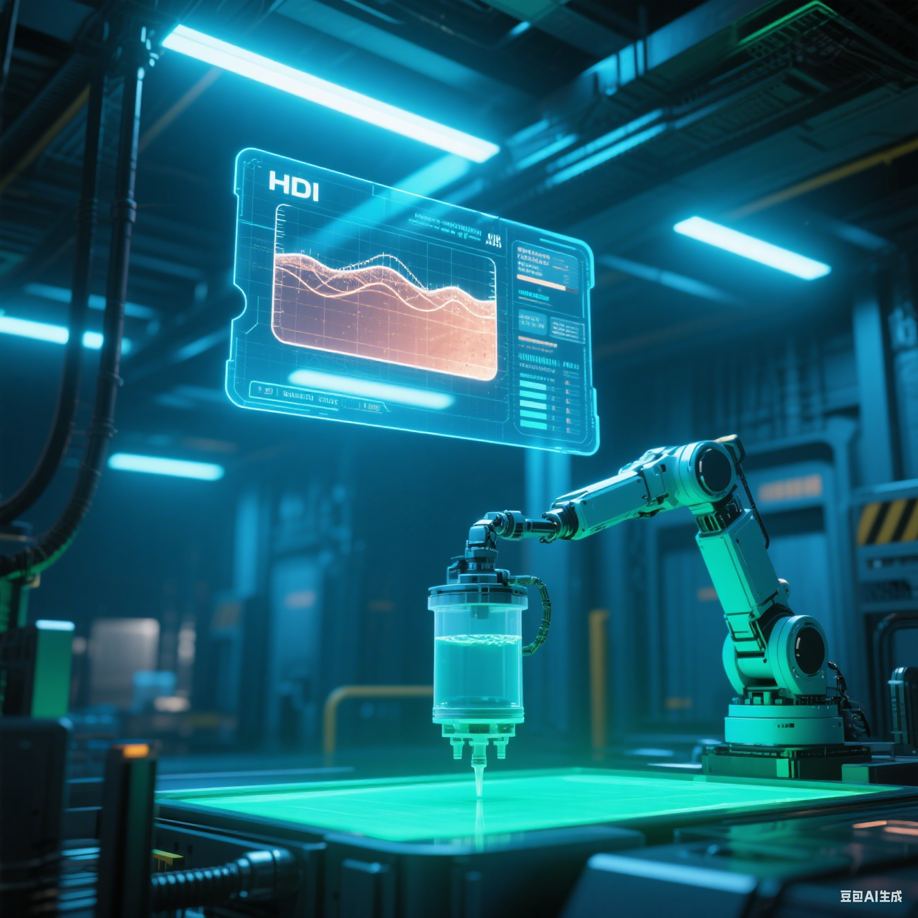 AI控制HDI工廠：3D全息界面實時映射電鍍液銅離子濃度，機械臂自動補液系統(tǒng)同步響應