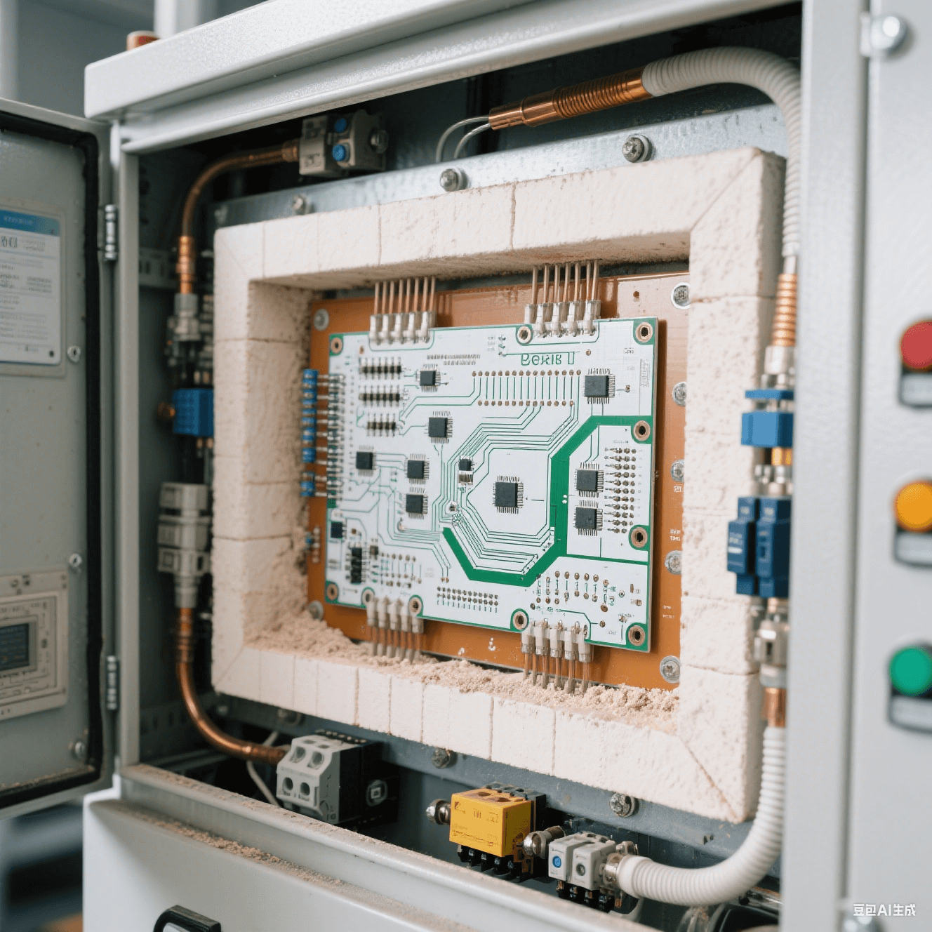 工業控制設備中 PCB 陶瓷電路板嵌入高溫爐控制柜內