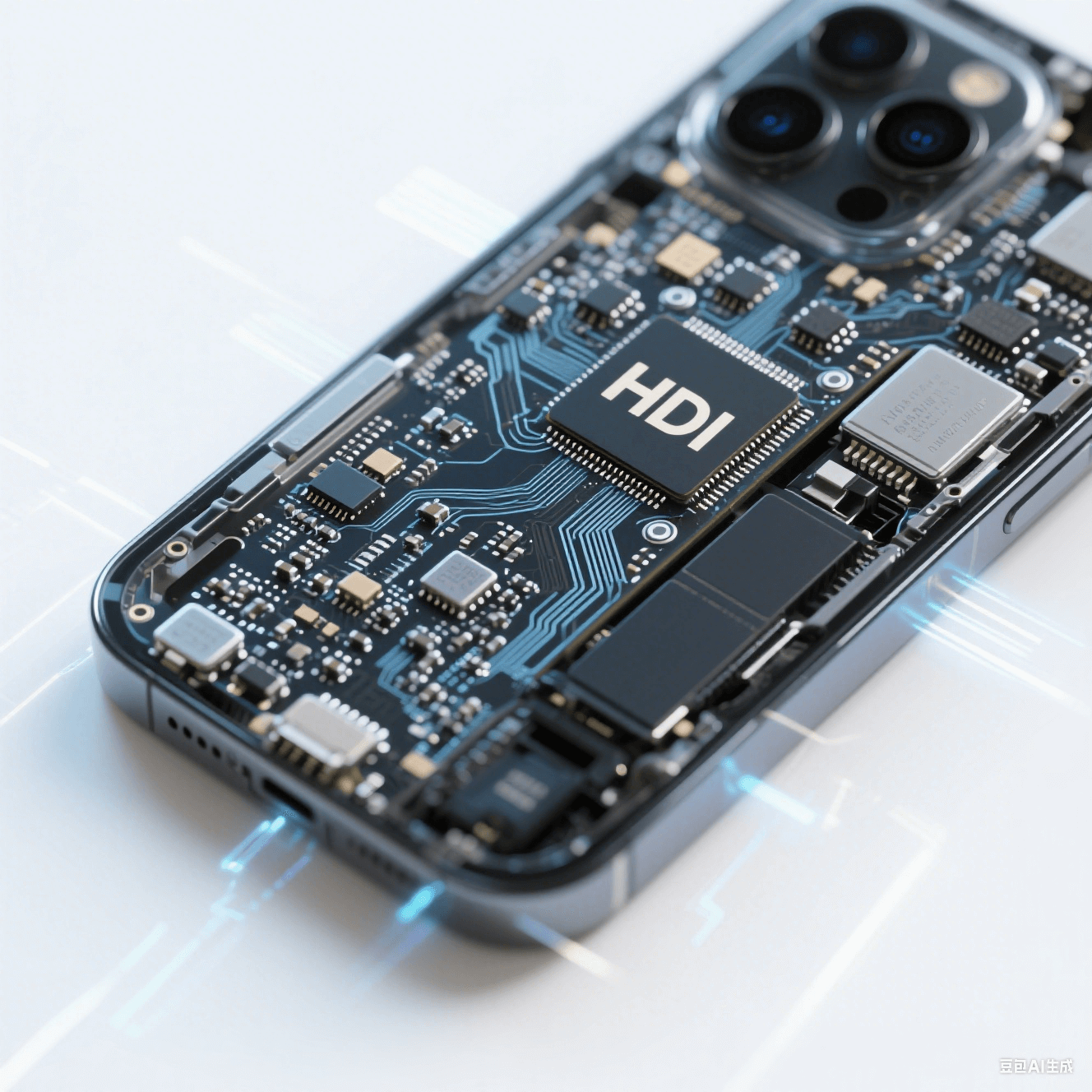 HDI 技術(shù)在智能手機(jī)主板中的應(yīng)用。