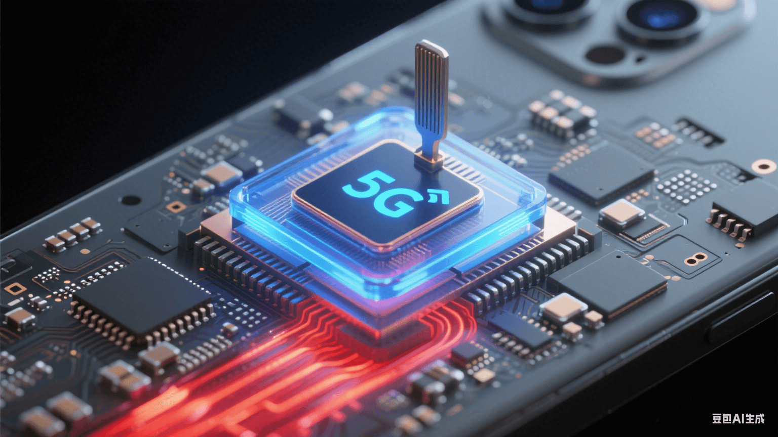 精致三維建模風(fēng)的智能手機(jī)主板多層堆疊電鍍填孔結(jié)構(gòu)三維剖切圖