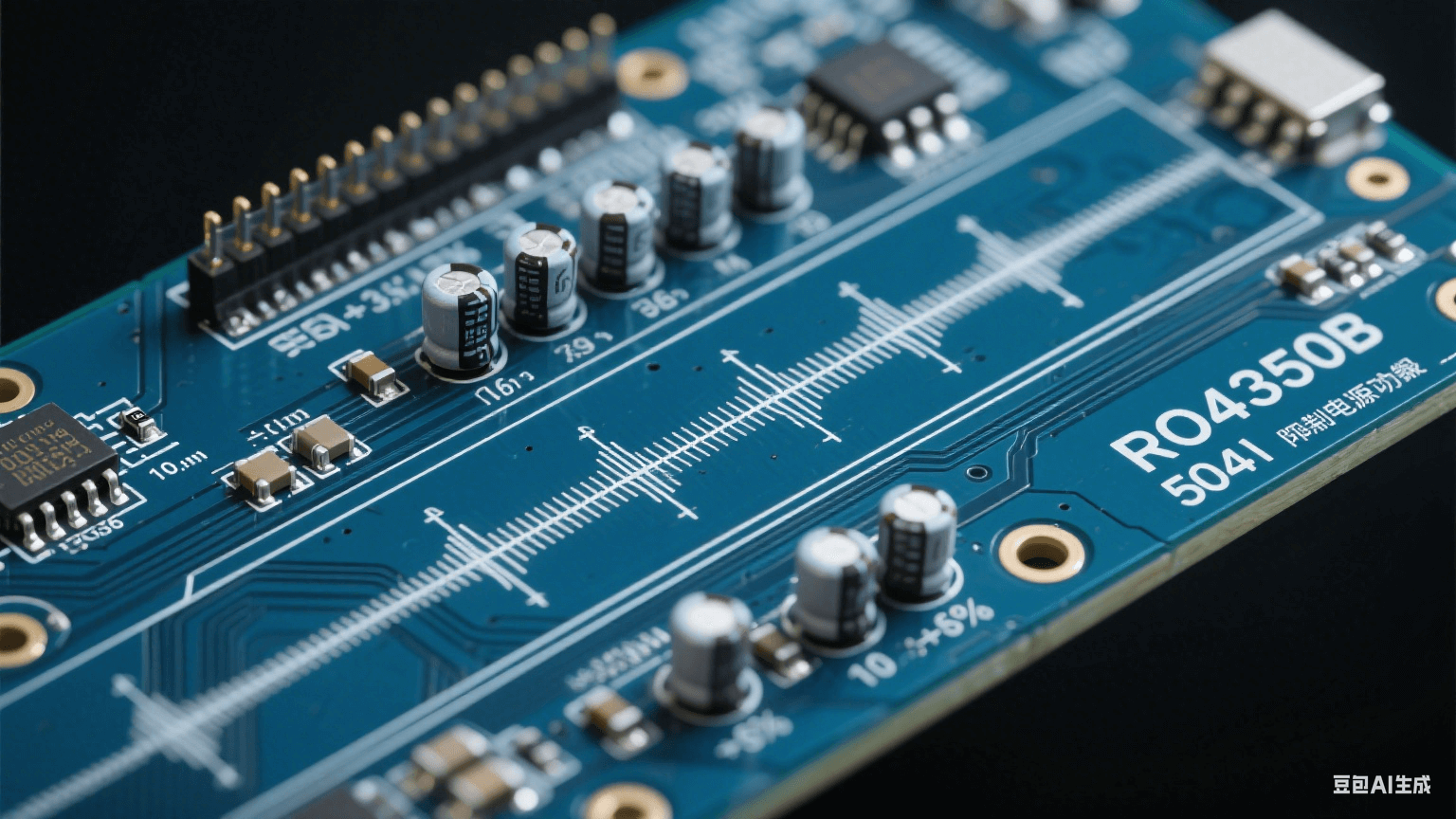 高頻測試板信號完整性設(shè)計(jì)：RO4350B基板內(nèi)50Ω差分微帶線（線寬公差±5%），0.1μF陶瓷去耦電容群抑制電源噪聲，10GHz正弦波在介電常數(shù)3.66介質(zhì)中傳輸