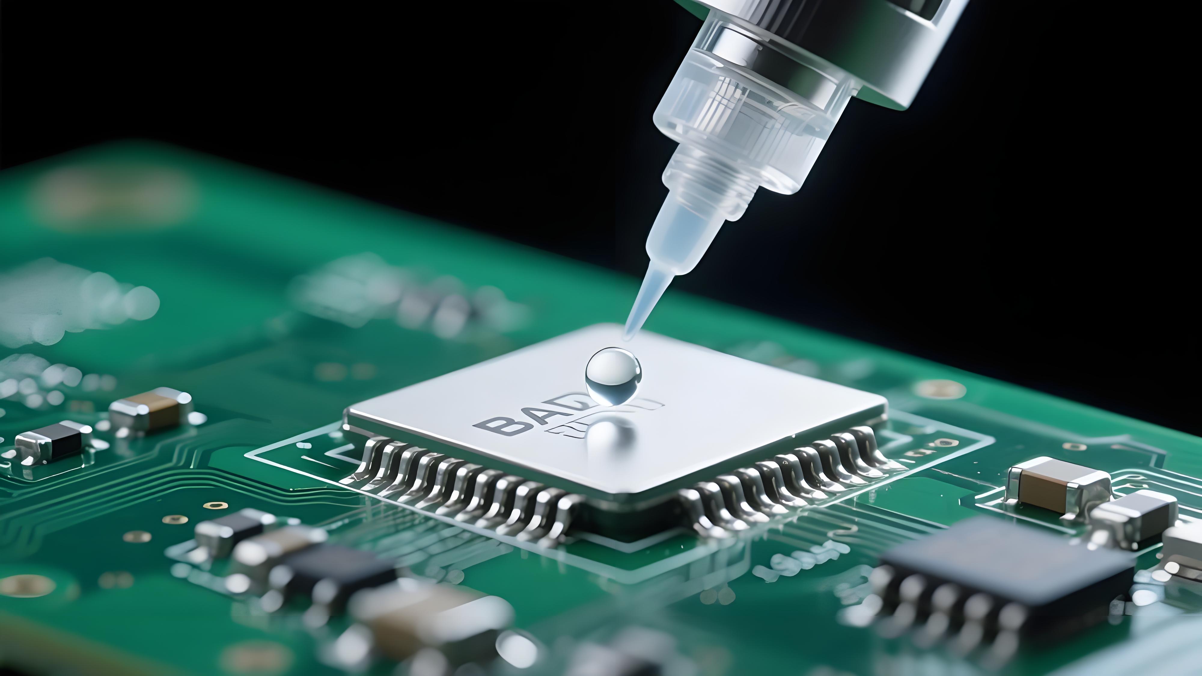 選擇性焊接助焊劑壓電噴射場景，0.1mm霧滴精準覆蓋BGA焊點，避免周邊元件污染