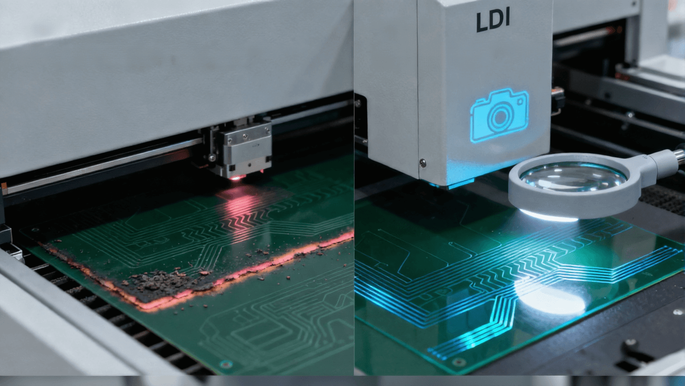 石墨烯基板激光雕刻場景，AI自適應能量調節減少85%殘渣介電波動±0.1