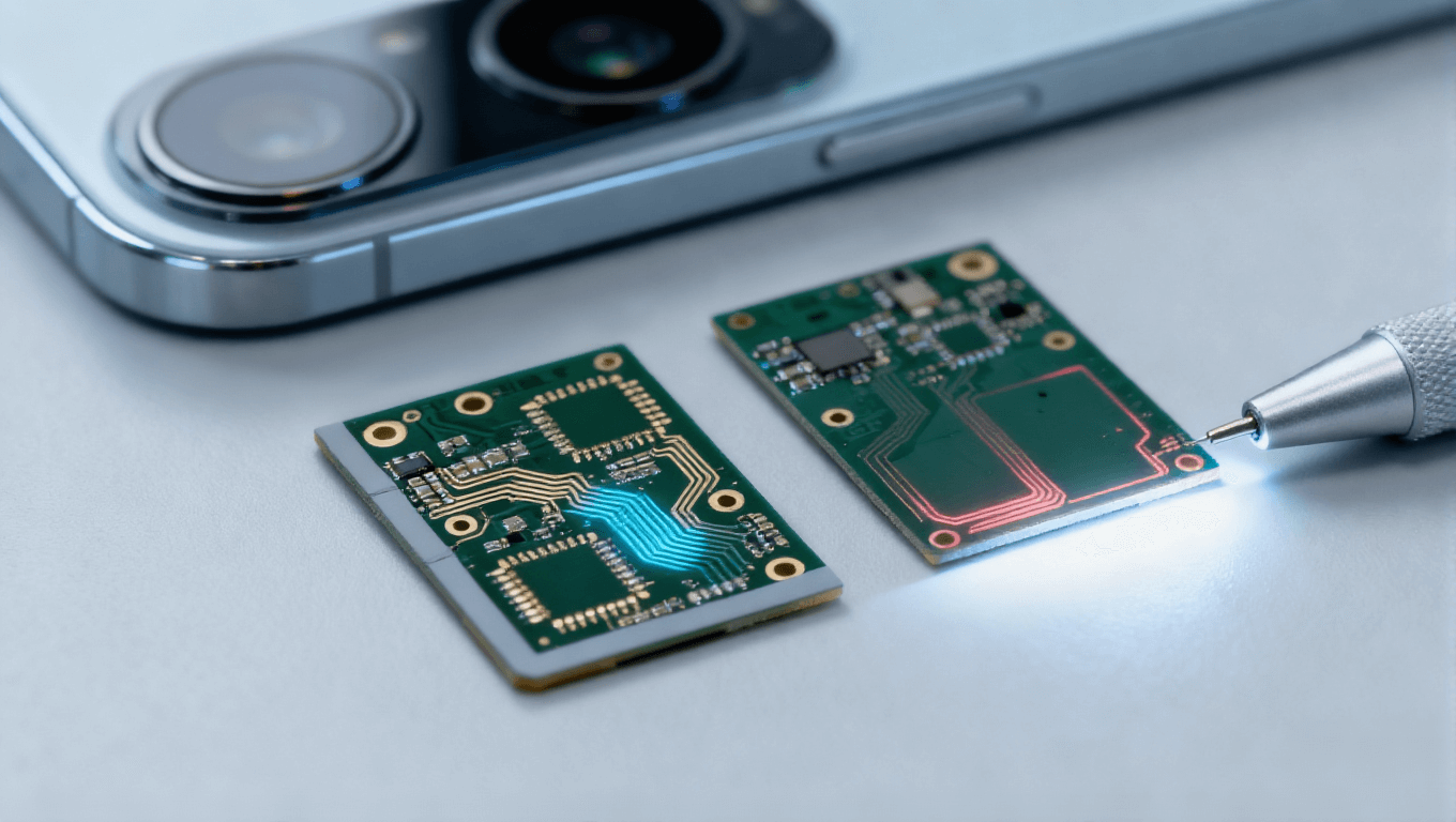 PCB集成光學(xué)傳感器場景，8層HDI+遮光屏蔽層實(shí)現(xiàn)0.7mm薄型化適配手機(jī)主攝