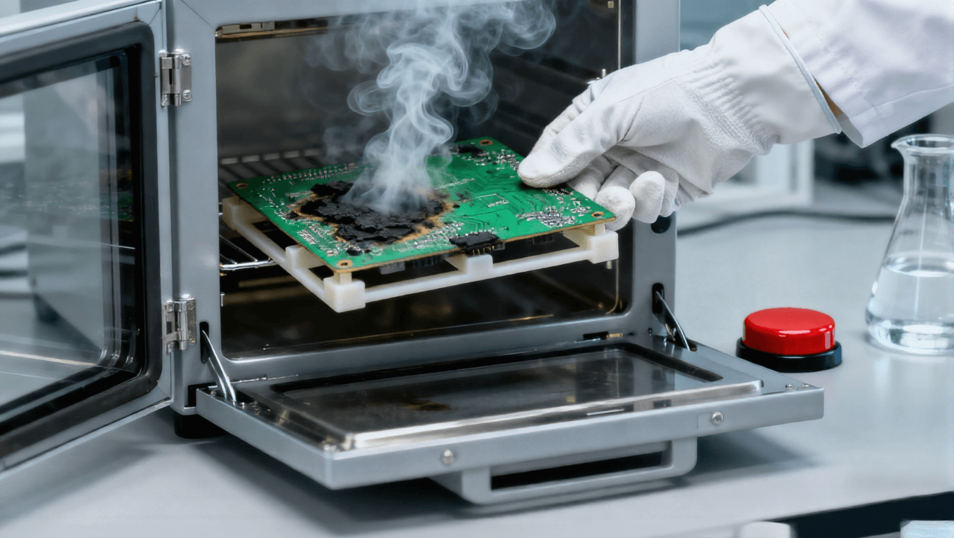 PCB老化測試異常處理 樣品冒煙 絕緣手套 應急按鈕