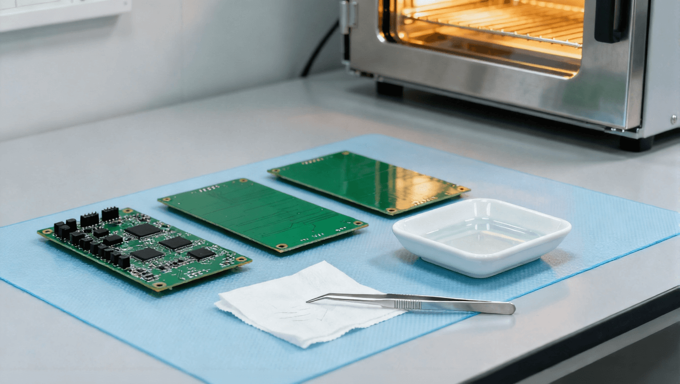 PCB老化測試前準備 樣品預處理 異丙醇清洗 無塵擦拭紙